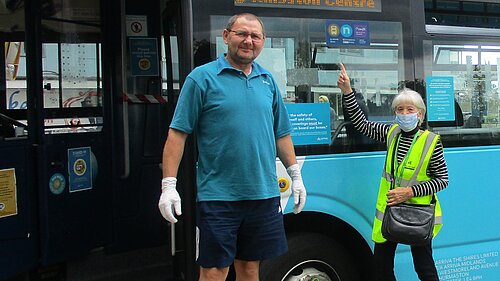a bus at Bletchely bus station