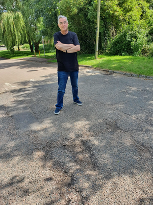 Image courtesy of Andy Reilly Andy and a pothole in SBE