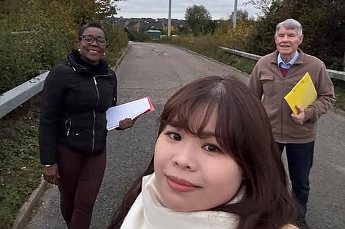Sam Nana and Wing on M1 bridge