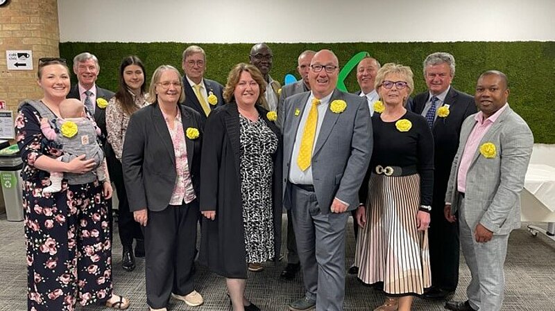 The 15 councillors of the MK Lib Dem council group after the 2023 Local Elections