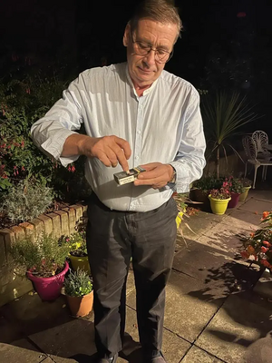 Cllr Paul Trendall With Final Cigarette before giving up smoking
