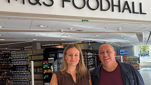 Cllr Lauren Towsend and Cllr Peter Cannon outside M&S at Centre MK