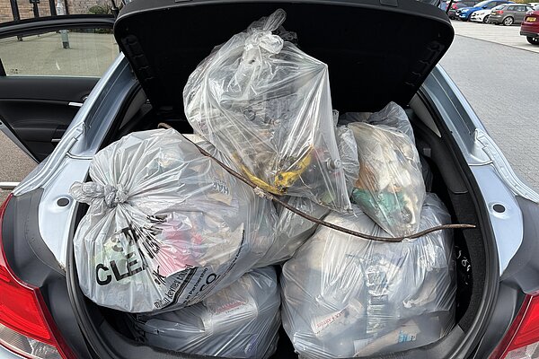 Collected litter by the Focus Team Live 