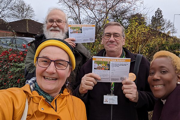 Group photo of Graham Eaton, Rebecca Cave, Paul Trendall, and Nana Ogontola