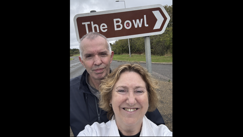 Cllr Jane Carr Leader of MKCC and Cllr Andy Carr at MK Bowl