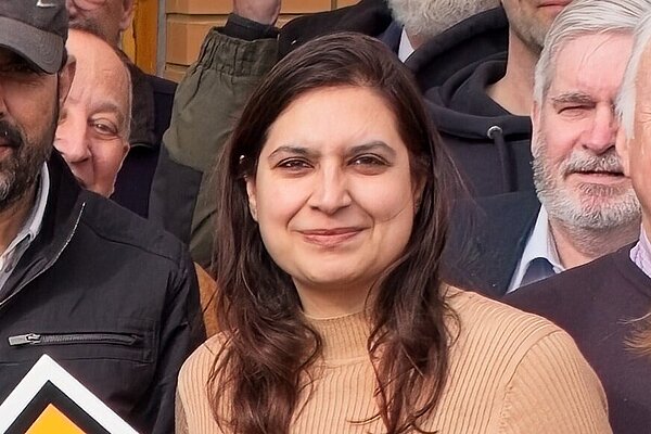 Saleena Raja in a crowd of Lib Dem supporters